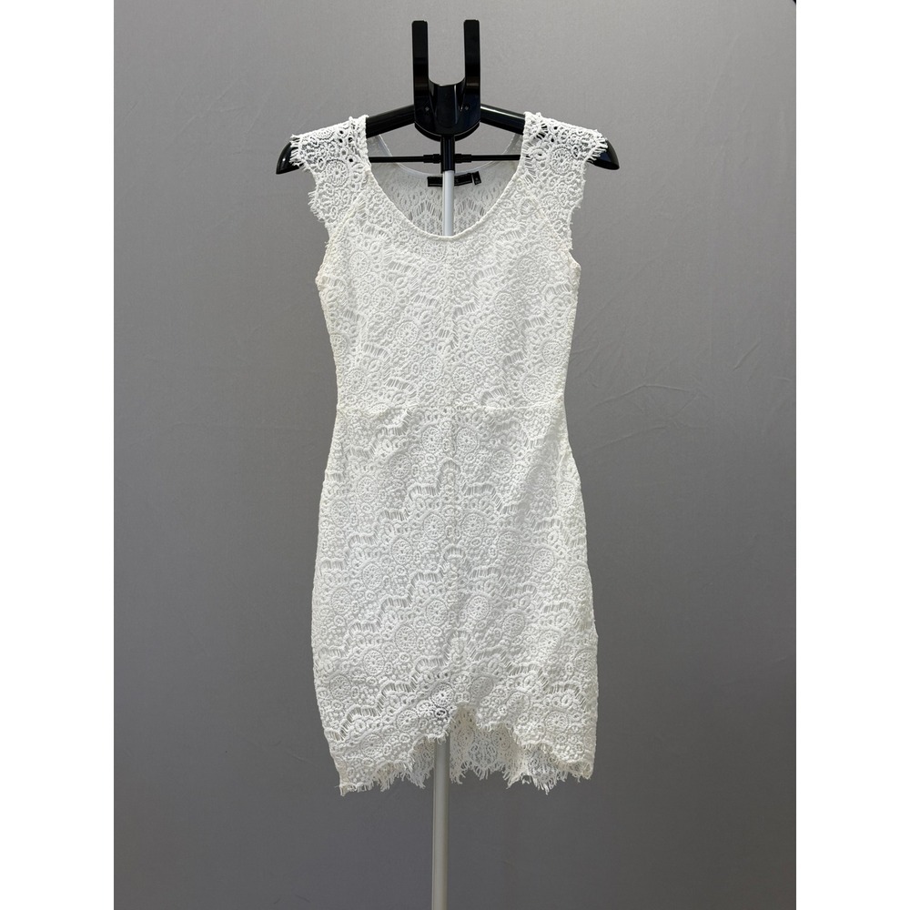 Dulce White Lace Cap Sleeve Mini Dress Size Small Elegant‎ Cocktail Party
